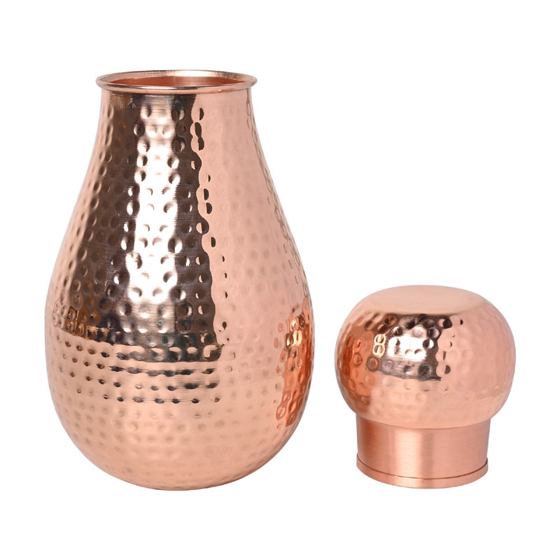 Bedside Water Carafe Made of Pure Copper Capacity 1.6 Liter 