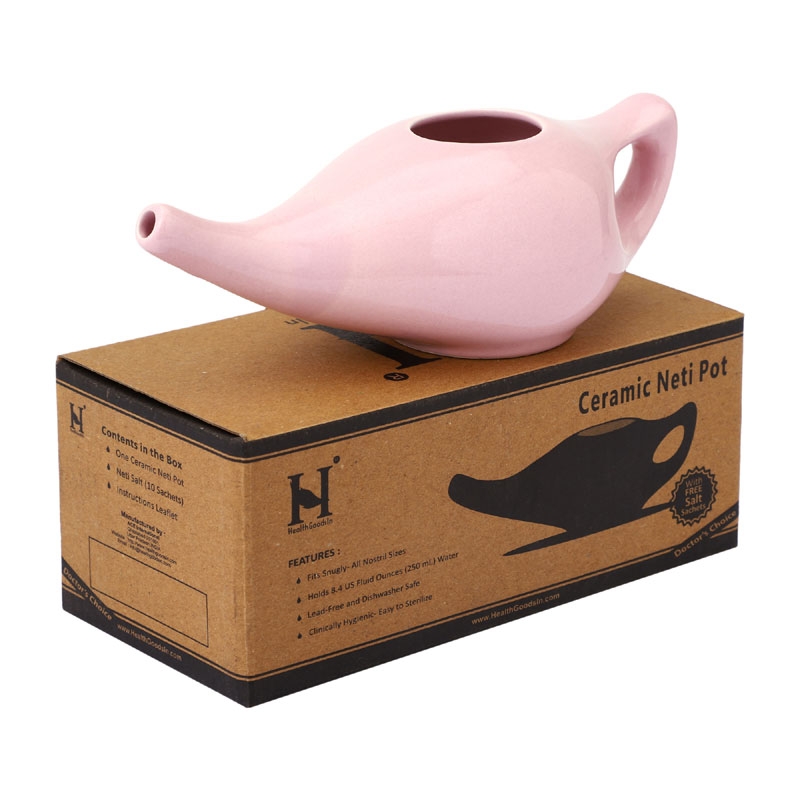 Ceramic Neti Pot for Allergy Control 225 Ml Capacity Peach