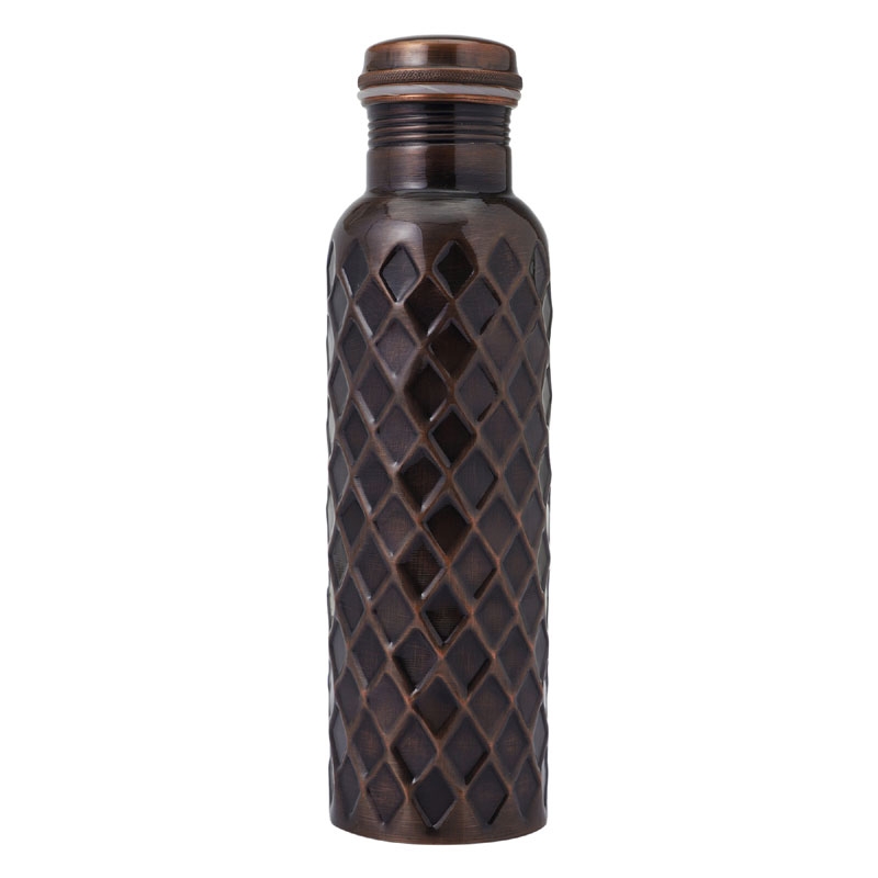 Copper Bottle PREMIUM ANTIQUE DIAMOND Finish 950 Ml Capacity