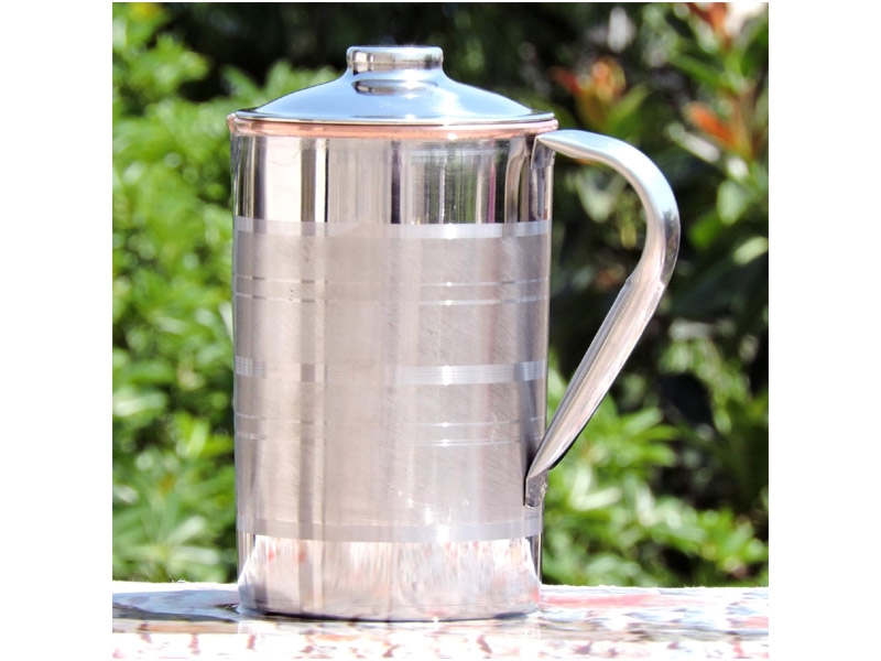 Copper and Stainless Steel Jug Outer Stainless Steel and Inner Copper Jug 1.5 Liter