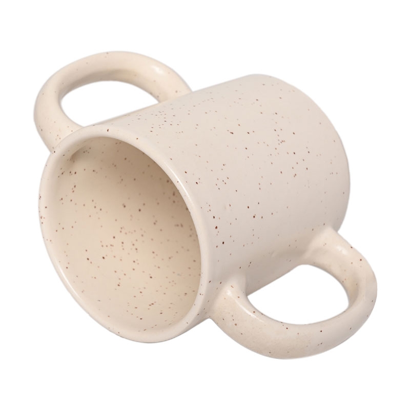 Dual Handle Mug 350 Ml Ivory Matte Finish