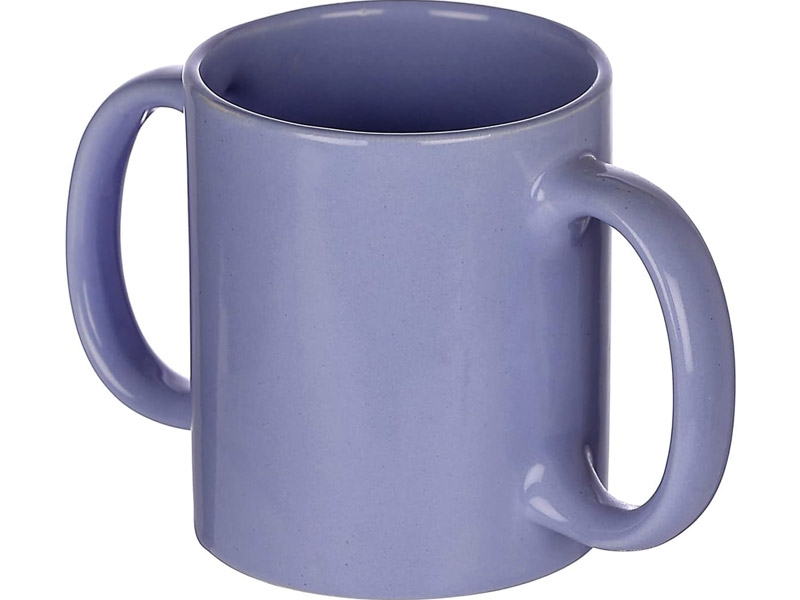 Dual Handle Mug Double Grip Mug to Aid Tremors MICROWAVE SAFE 350 Ml BLUE Color