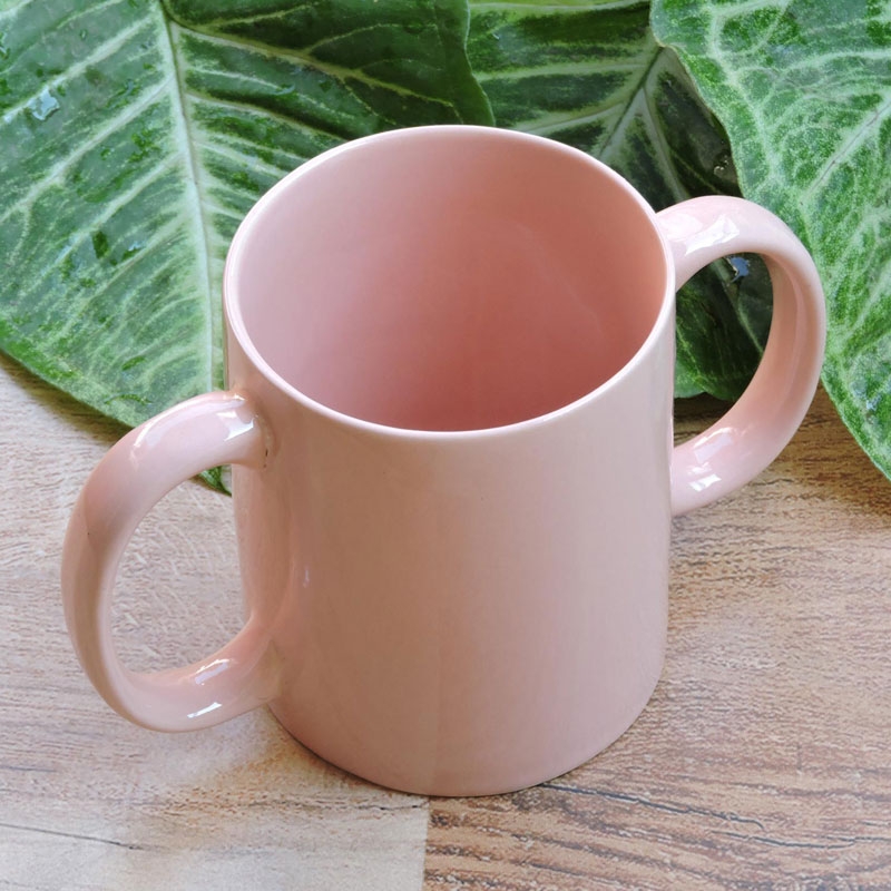 Dual Handle Mug Double Grip Mug to Aid Tremors MICROWAVE SAFE 350 Ml PEACH Color
