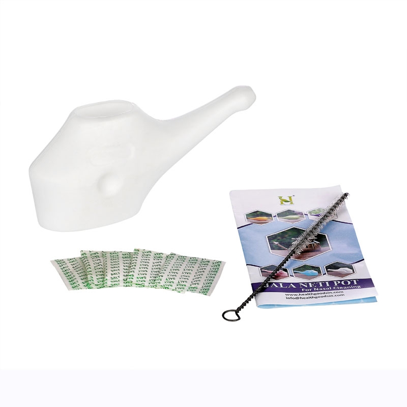 Neti Pot Nose Cleaner for Sinus Dishwasher Safe with 2 Silicone Nozzle Tip 225 Ml Capacity White Color White