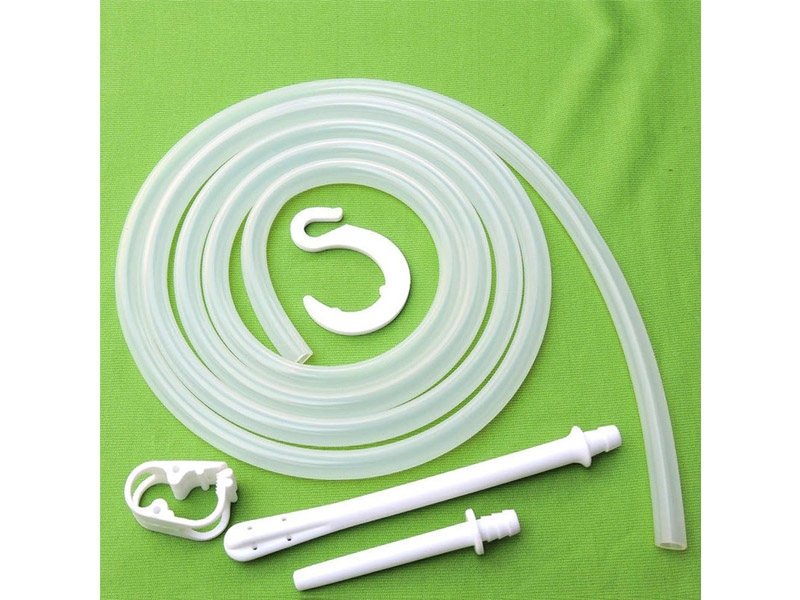 Platinum Cured Silicone Tube with Nozzle Set for 2 Quart and 1.5 Quart Stainless Steel Enema Can Enema Can