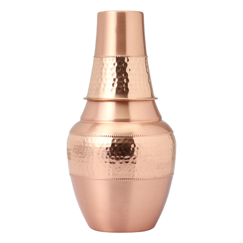 Pure Copper Bedside Water Carafe with Tumbler Capacity 1.4 Lt