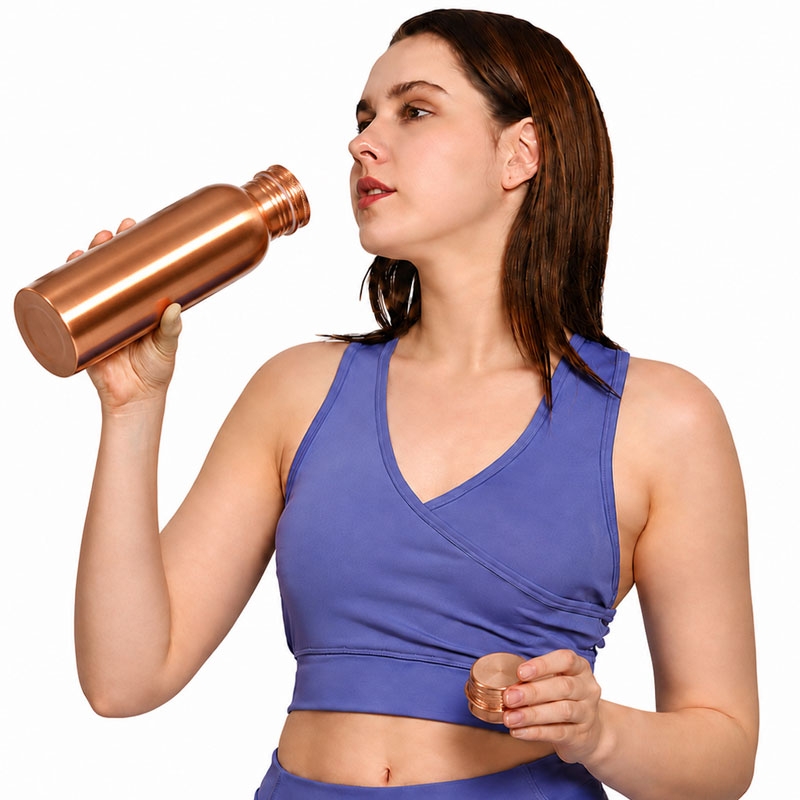 Pure Copper Bottle 500 Ml Eco Friendly Reaping Ayurvedic Benefits