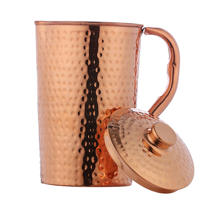 Pure Copper Hammered Water Jug 1500 Ml Capacity 