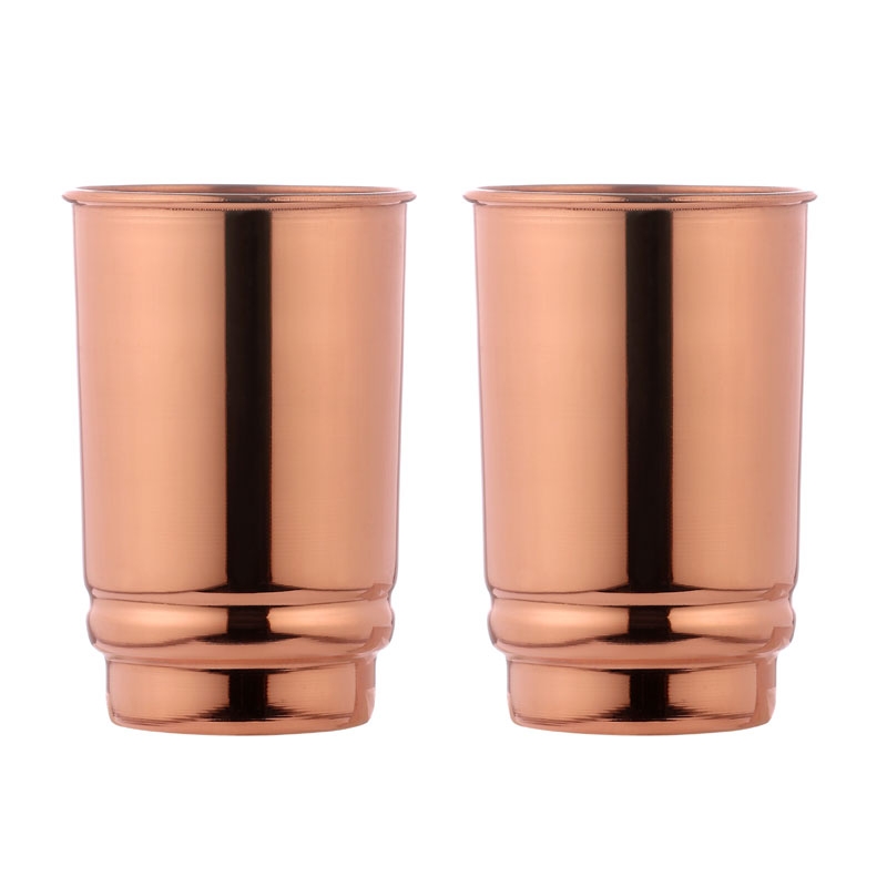 Pure Copper Tumblers Set of 2 UNLINED UNCOATED and LACQUER Free 350 Ml Copper Cups