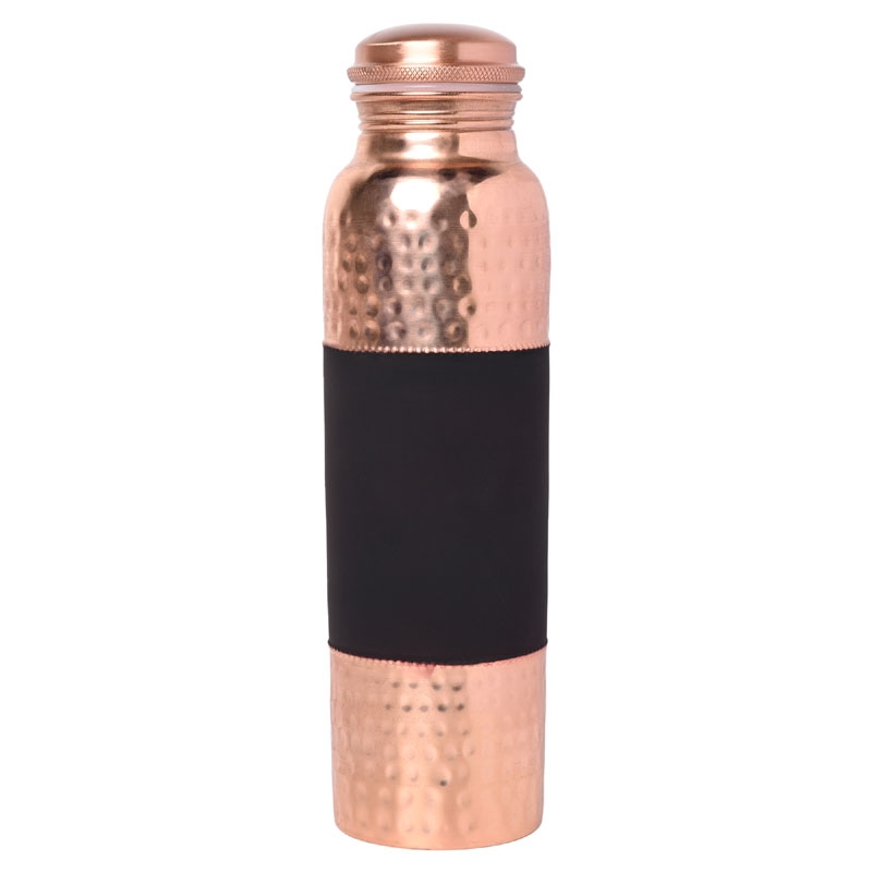 Pure Copper Water Bottle for Ayurvedic Health Benefits 1000 Ml Color Pattern