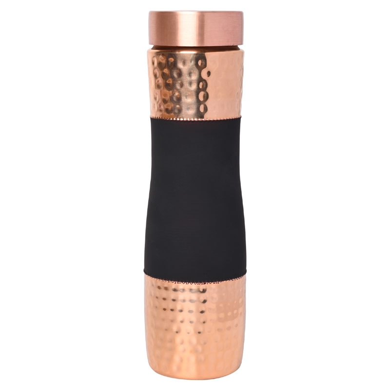 Pure Copper Water Bottle wide Mouth 1000 Ml Capacity Dark Cherry