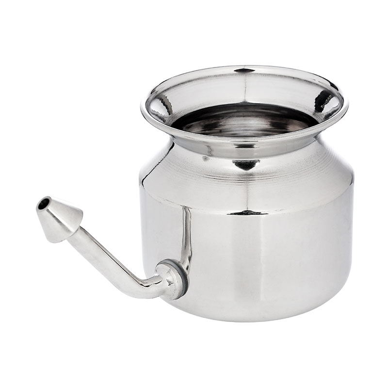 Stainless Steel Neti Pot for Nasal Irrigation with Neti Salt