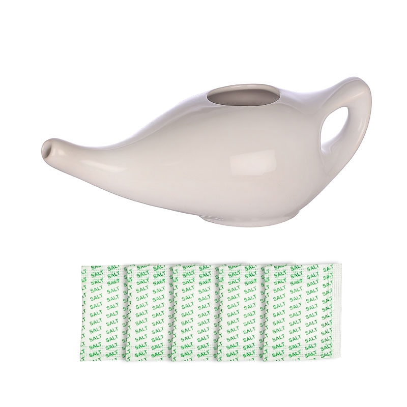 Ceramic Neti Pot Nose Cleaner for Sinus 225 Ml Capacity White Color