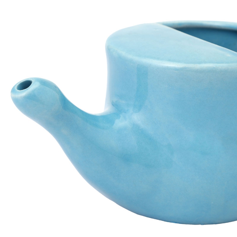 Ceramic Neti Pot for Nasal Cleansing Sky Blue Color 250 Ml