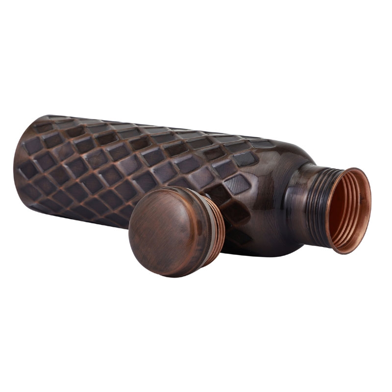 Copper Bottle PREMIUM ANTIQUE DIAMOND Finish 950 Ml Capacity