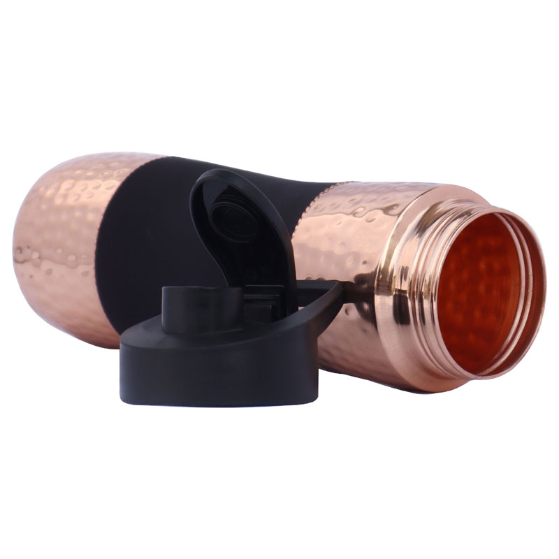 Copper Water Bottle with Sipper Cherry Black 900 Ml Capacity