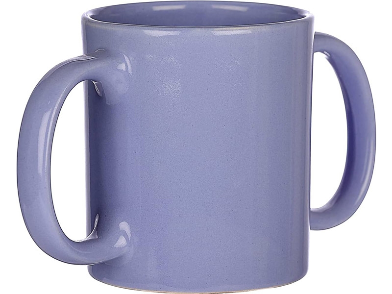 Dual Handle Mug Double Grip Mug to Aid Tremors MICROWAVE SAFE 350 Ml BLUE Color