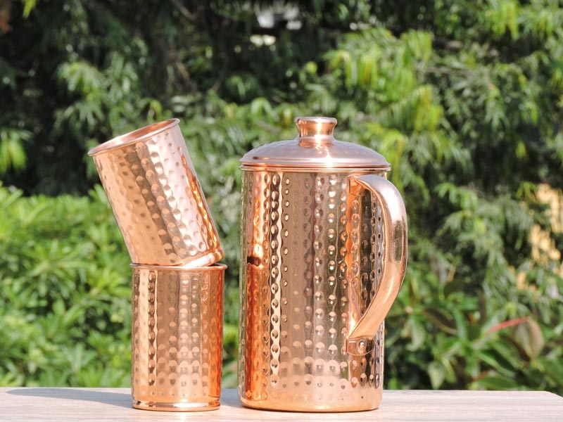 Hammered Pure Copper Tumblers Set of 2, UNLINED, UNCOATED and LACQUER Free  | 350 Ml. (11.8 US Fl Oz)…See more Hammered Pure Copper Tumblers Set of 2