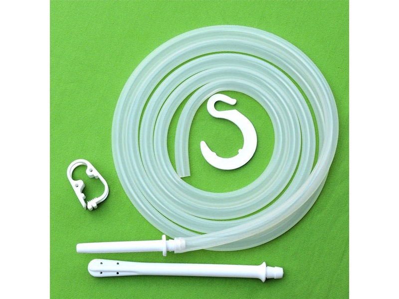 Platinum Cured Silicone Tube with Nozzle Set for 2 Quart and 1.5 Quart Stainless Steel Enema Can Enema Can