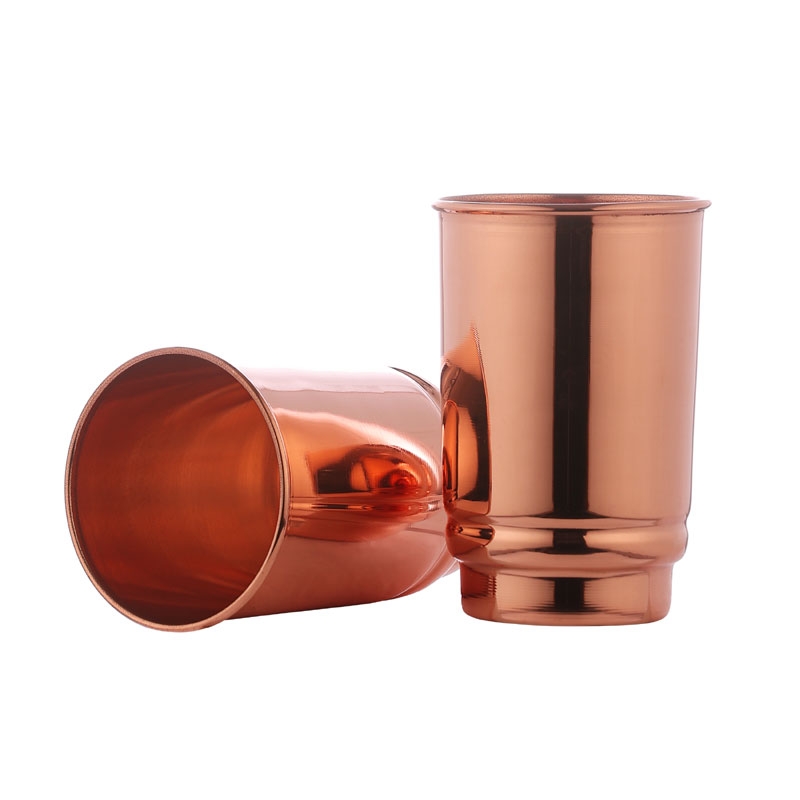 Pure Copper Tumblers Set of 2 UNLINED UNCOATED and LACQUER Free 350 Ml Copper Cups
