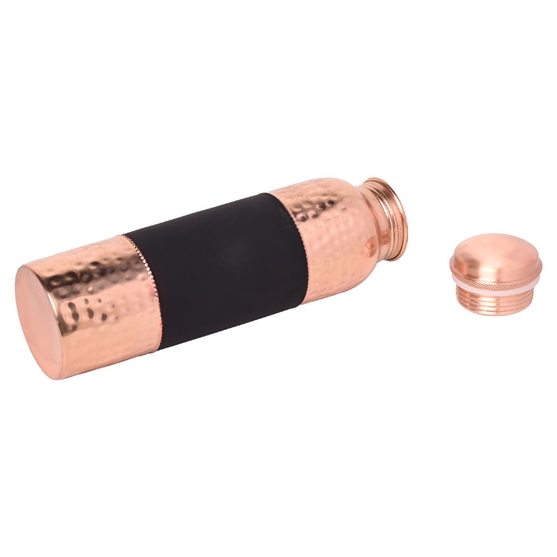 Pure Copper Water Bottle for Ayurvedic Health Benefits 1000 Ml Color Pattern