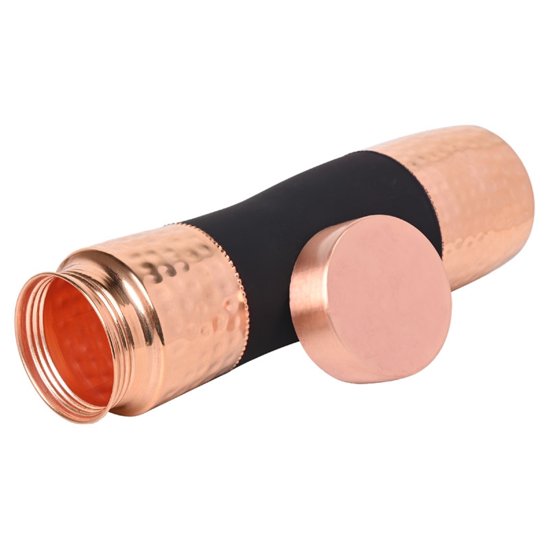 Pure Copper Water Bottle wide Mouth 1000 Ml Capacity Dark Cherry