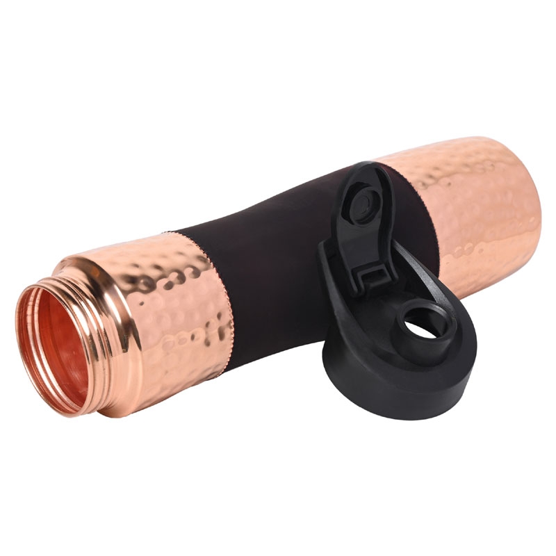 Pure Copper Water Bottle with Sipper 1000 Ml Capacity Dark Cherry