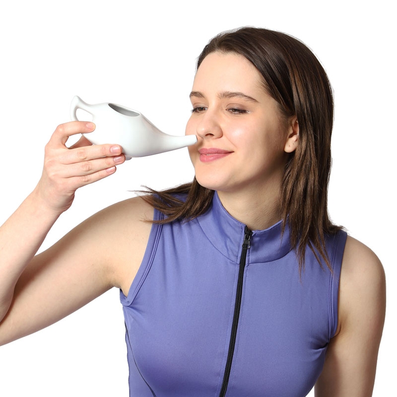 Ceramic Neti Pot Nose Cleaner for Sinus 225 Ml Capacity White Color