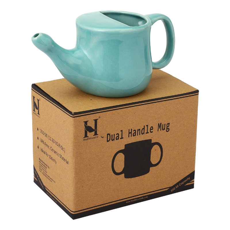 Ceramic Neti Pot for Sinus 250 Ml Mint Green