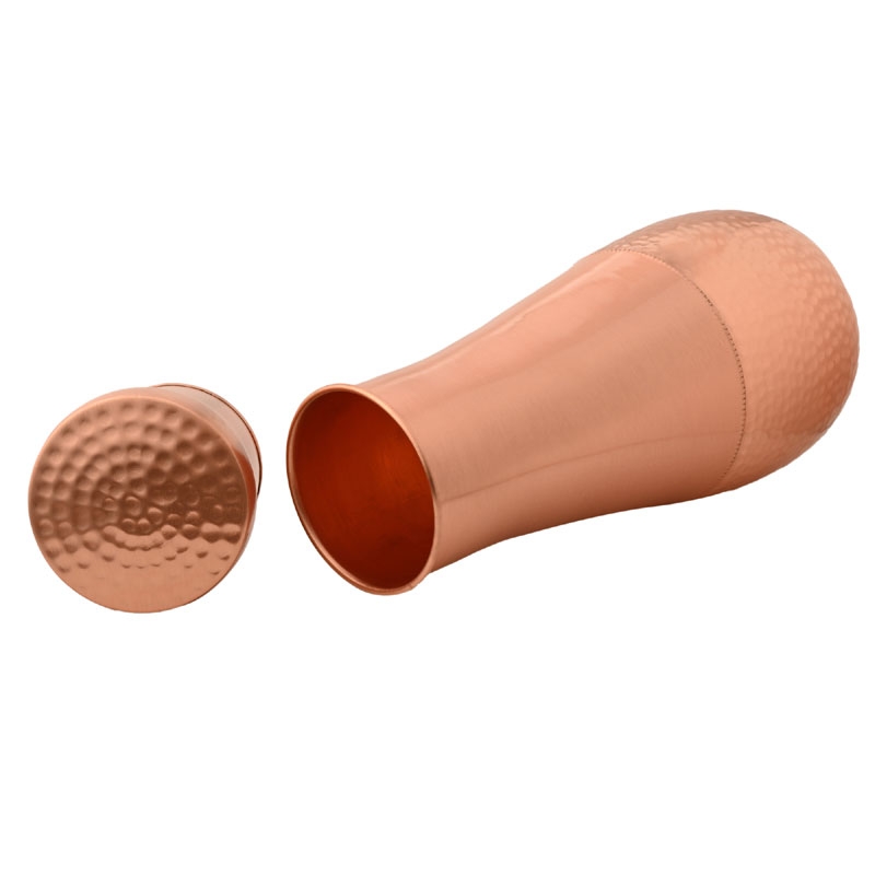 Copper Carafe Made of Pure Copper Long Neck Capacity 1.8 Liter Plain