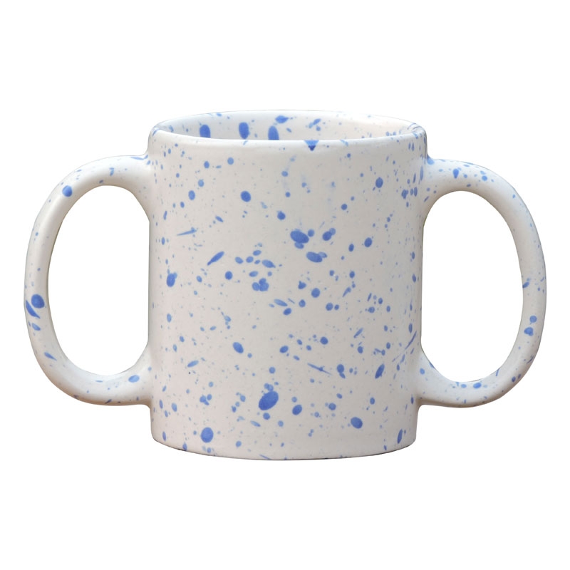 Dual Handle Mug Double Grip Mug Aid Tremors 350 Ml Dalmatian Blue