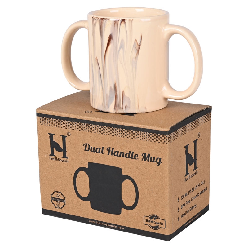 Dual Handle Mug Double Grip Mug to Aid Tremors 350 Ml Cream