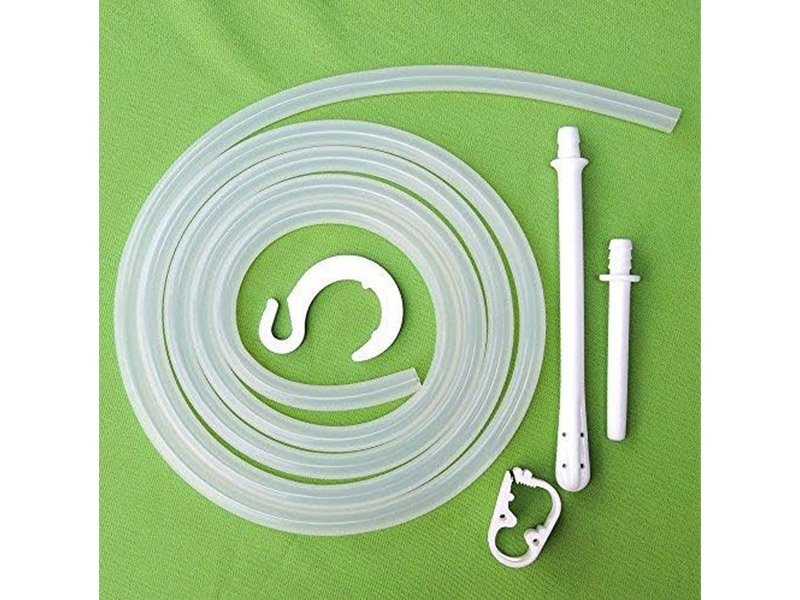 Platinum Cured Silicone Tube with Nozzle Set for 2 Quart and 1.5 Quart Stainless Steel Enema Can Enema Can