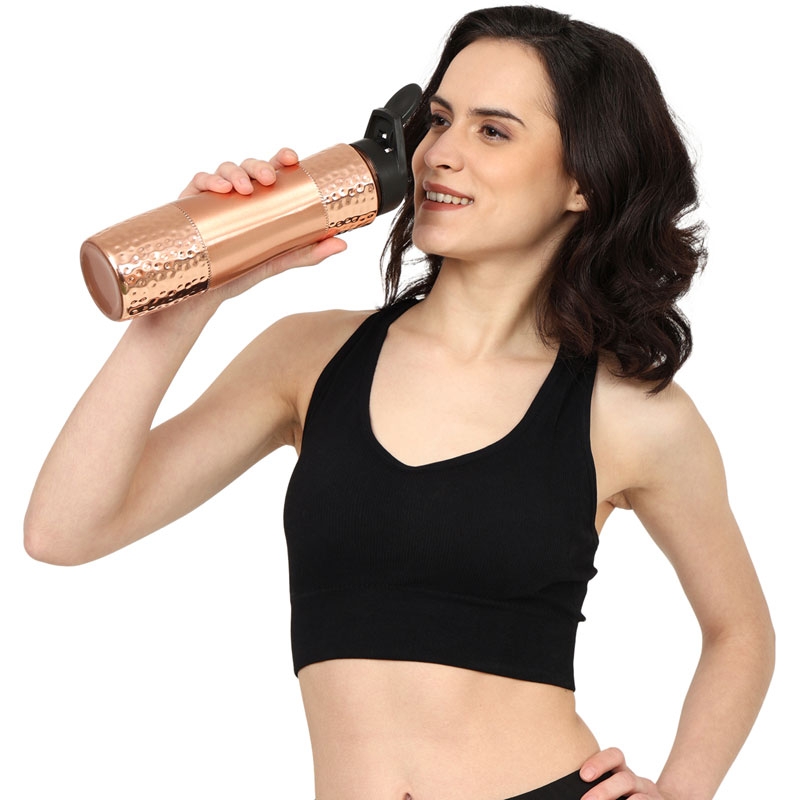 PurCopper Water Bottle with Plain Sipper 1000 Ml Capacity