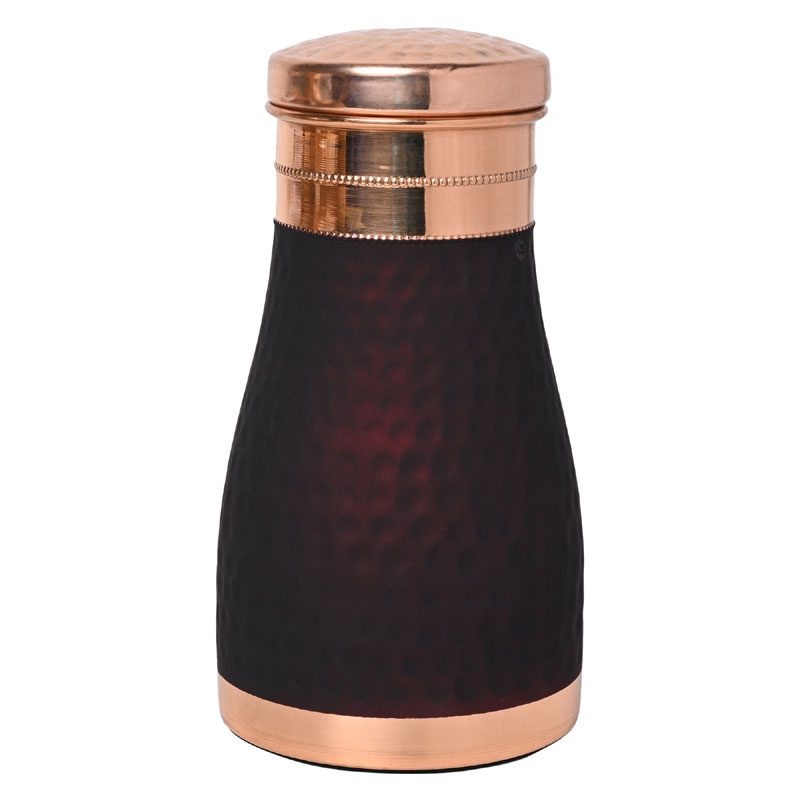 Pure Copper Bedside Carafe Capacity 1 Liter Dark Cherry