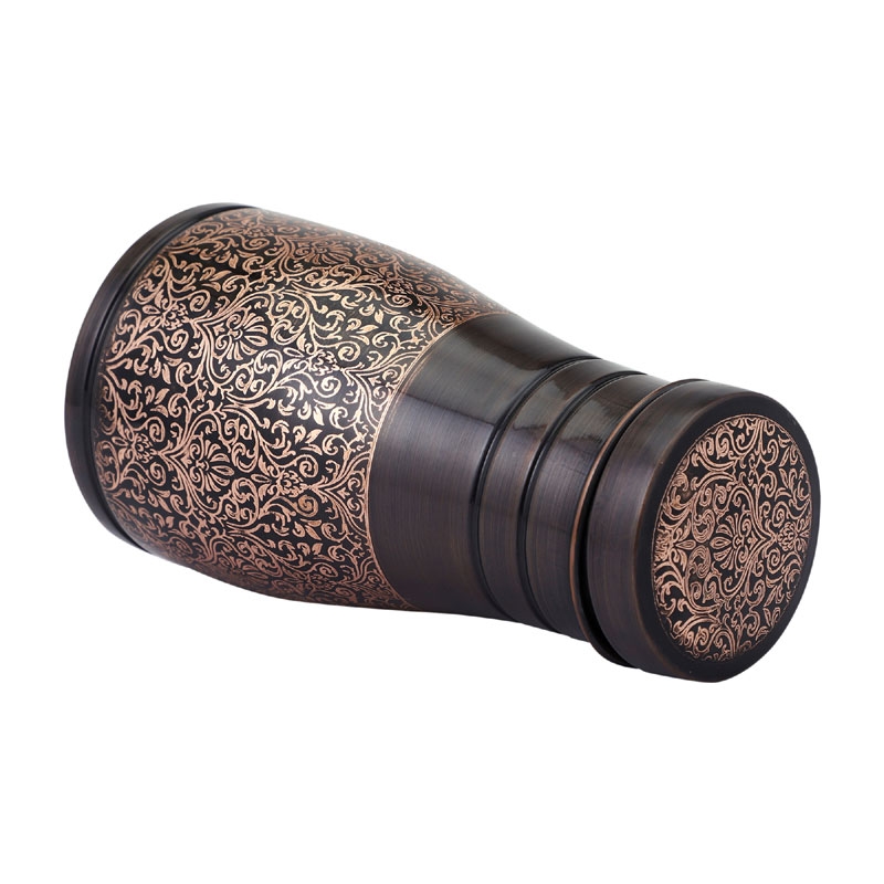 Pure Copper Bedside Carafe Capacity 1 Liter Floral Pattern