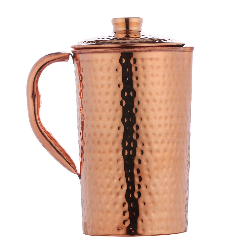 Pure Copper Hammered Water Jug 1500 Ml Capacity 