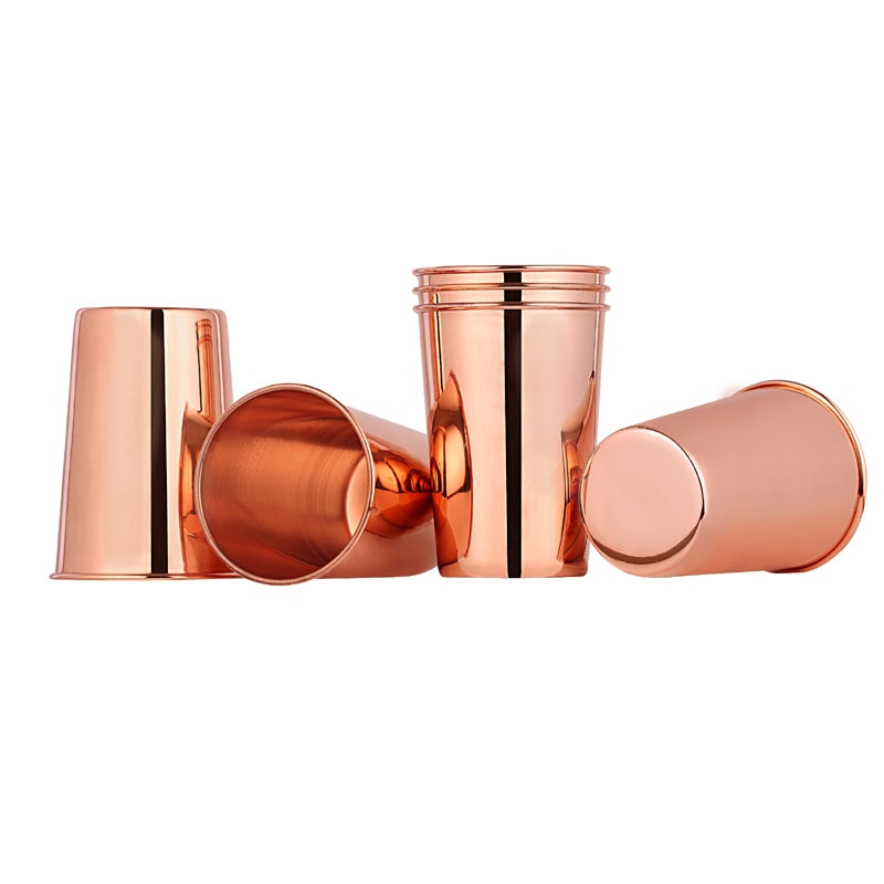 Pure Copper Tumbler Set of 6 UNLINED UNCOATED and LACQUER FREE 350 Ml 