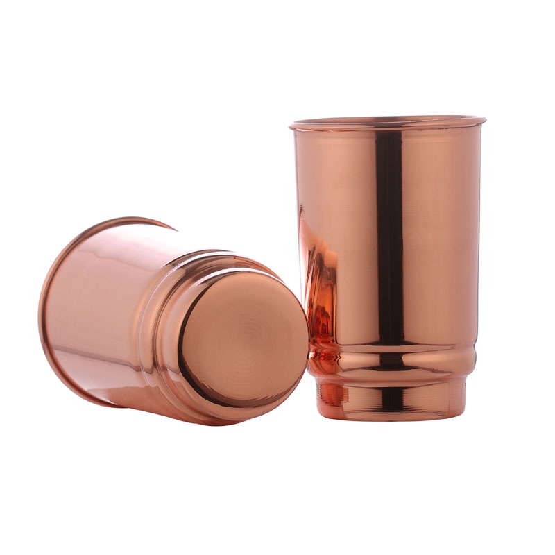 Pure Copper Tumblers Set of 2 UNLINED UNCOATED and LACQUER Free 350 Ml Copper Cups