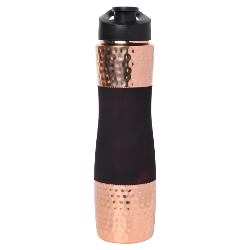 Pure Copper Water Bottle with Sipper 1000 Ml Capacity Dark Cherry