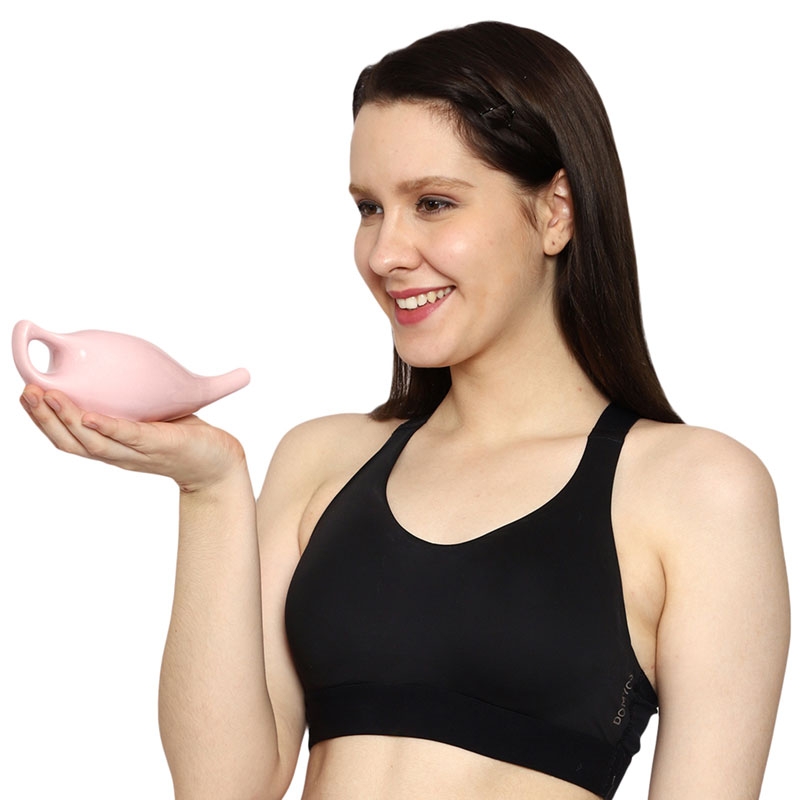Ceramic Neti Pot for Allergy Control 225 Ml Capacity Peach