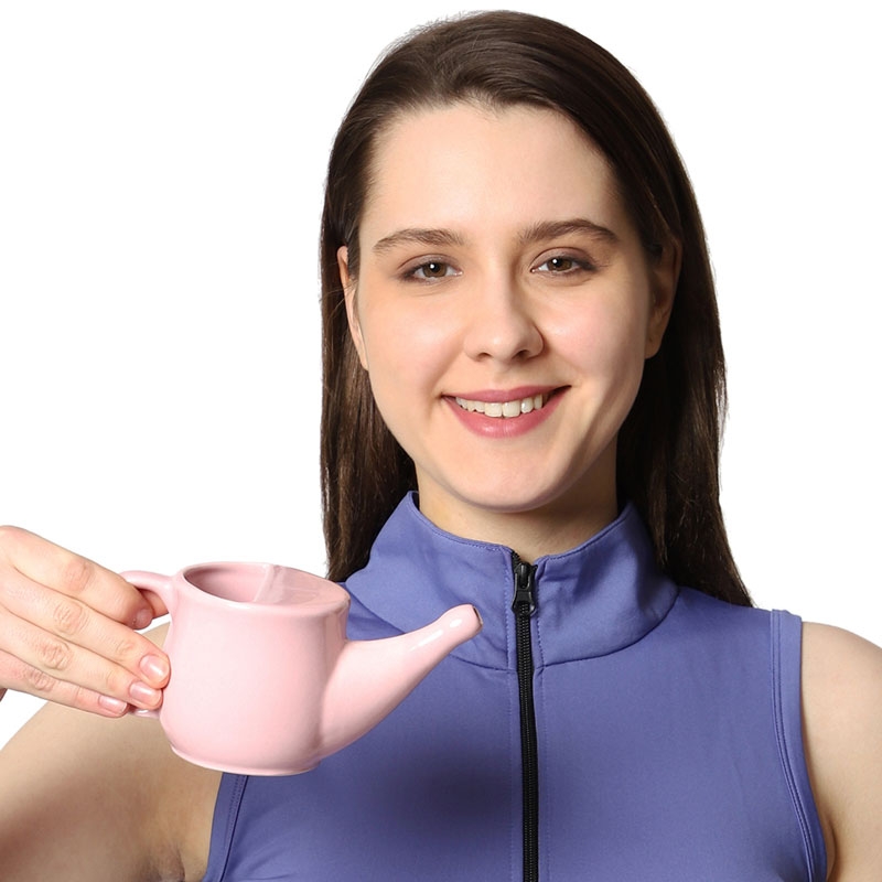 Ceramic Neti Pot for Allergy Control 250 Ml Pink