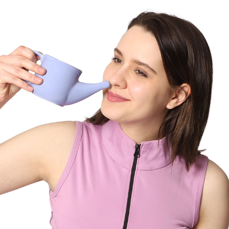 Ceramic Neti Pot for Allergy Control Spill Proof 250 Ml Light Violet