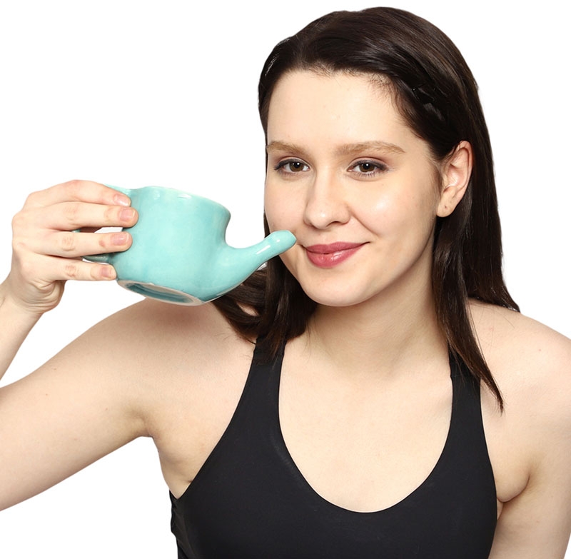 Ceramic Neti Pot for Sinus 250 Ml Mint Green