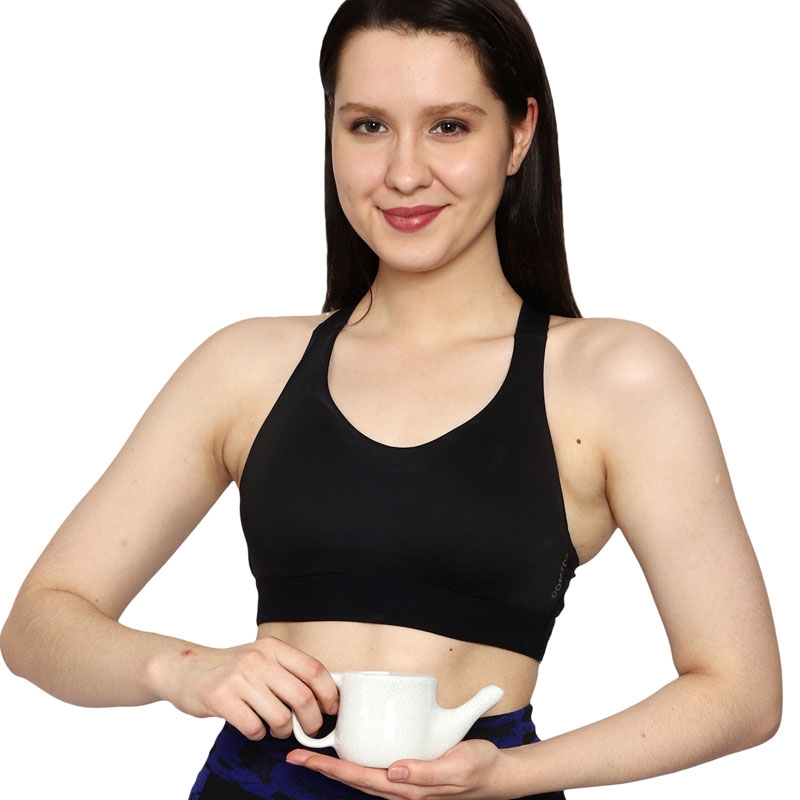 Ceramic Neti Pot for Sinus Spill Proof 225 Ml White Crackle
