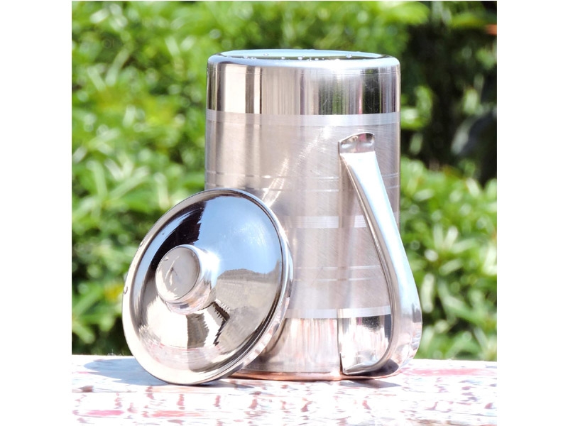 Copper and Stainless Steel Jug Outer Stainless Steel and Inner Copper Jug 1.5 Liter