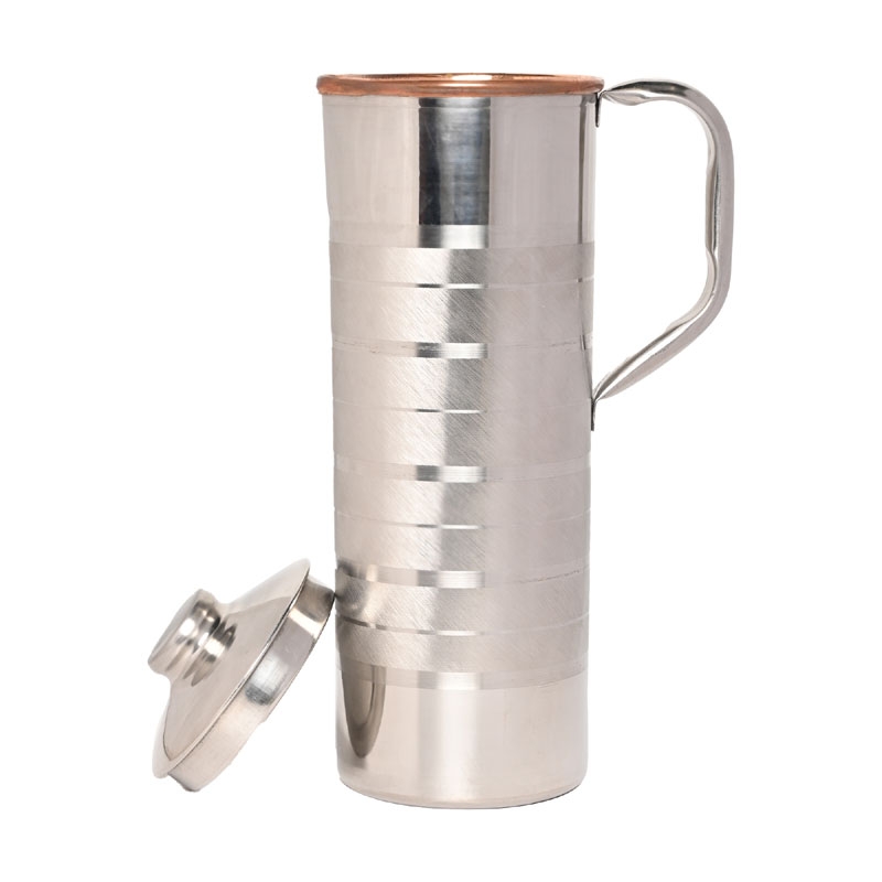 Copper and Stainless Steel Jug Outer Stainless Steel and Inner Copper Jug 1 Liter