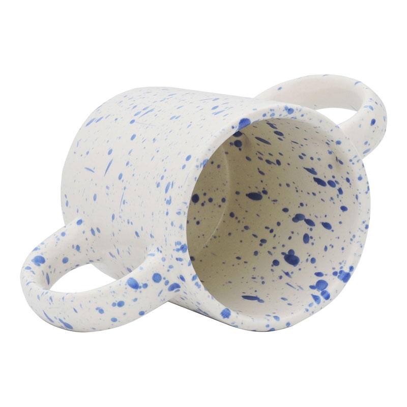 Dual Handle Mug Double Grip Mug Aid Tremors 350 Ml Dalmatian Blue
