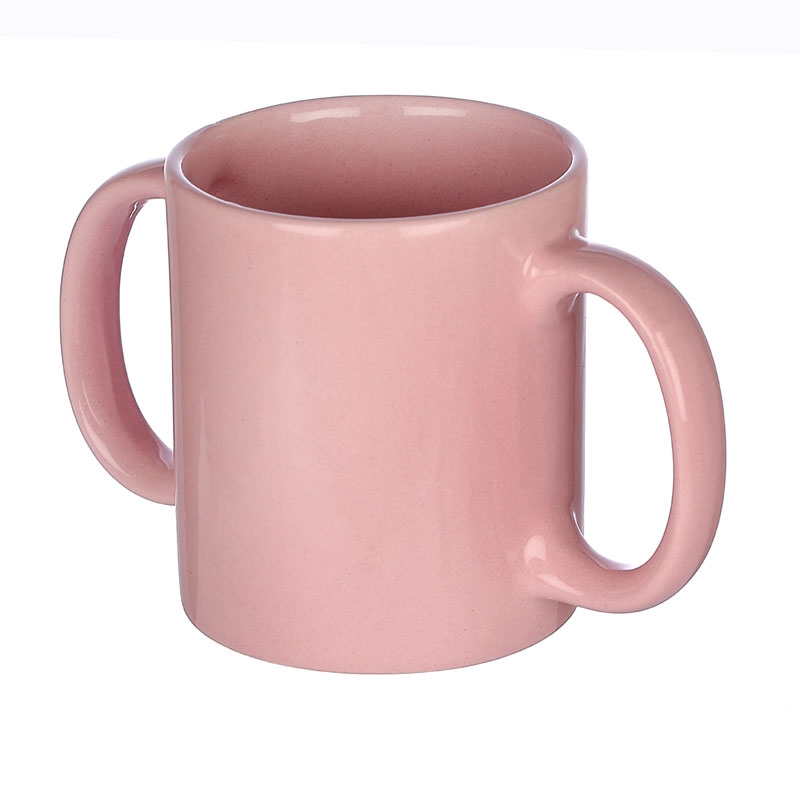 Dual Handle Mug Double Grip Mug to Aid Tremors MICROWAVE SAFE 350 Ml PEACH Color
