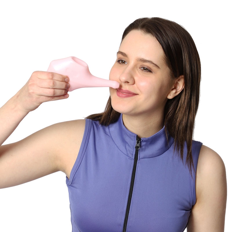 Durable Neti Pot for Nasal Cleansing Pink 250 Ml